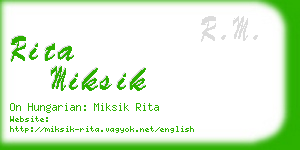 rita miksik business card